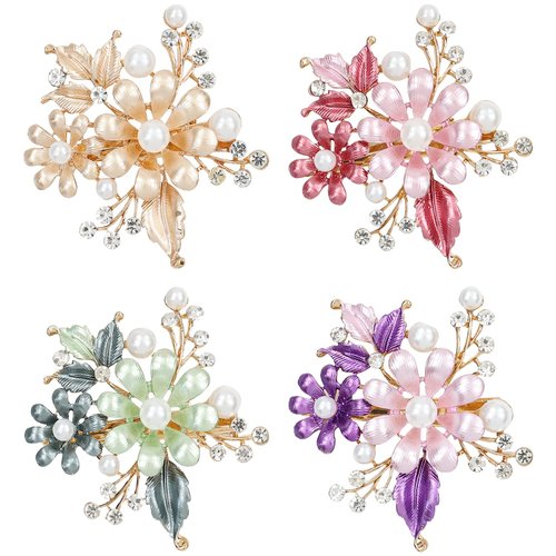 inSowni 4 Pack Luxury Glitter Sparkly Jeweled Gems Crystals Rhinestones Retro Vintage Butterfly Metal French Barrettes Alligator Snap Hair Clips Pins Headpieces Accessories for Women Girls (4PCS S4)