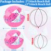TURNMEON 5 Pcs Glitter Beach Balls, Jumbo 24 Inch & 16 Inch Sequins Pink Inflatable Beach Balls for Kids Toddlers Adults Summer Pool Balls Beach Toys Outdoor Pool Party Favors