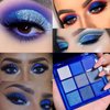 MAEPEOR Black Grey Smokey Eyeshadow Palette 9 Colors Cool Toned Matte Glitter Eyeshadow Palette Longlasting Waterproof Smoky Eye Shadow for Girls and Women (Set 3, Blue Silver)
