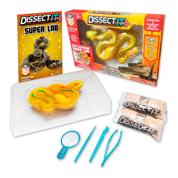 Top Secret Toys Rattlesnake Super Lab Dissect It Kit for Kids, Synthetic Dissection Kids Science Kit to Learn Biology, STEM Toys for 6 Year Old and Up