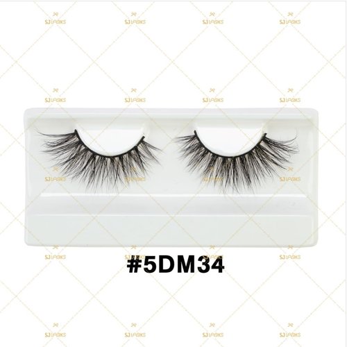 Generic SJ LASHES 5D Mink Lashes #5DM34 Pair of Vegan Black Mink Fur False Eyelashes (5DM34)