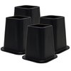 Kings Brand Furniture - Heavy Duty Bed Risers - Furniture Risers 6 Inch Heavy Duty Risers for Sofa & Table - Plastic Riser - Bed Lifts Risers - 4 Risers Furniture - Stackable Bed Lifts Risers - Black