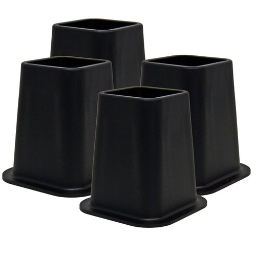 Kings Brand Furniture - Heavy Duty Bed Risers - Furniture Risers 6 Inch Heavy Duty Risers for Sofa & Table - Plastic Riser - Bed Lifts Risers - 4 Risers Furniture - Stackable Bed Lifts Risers - Black