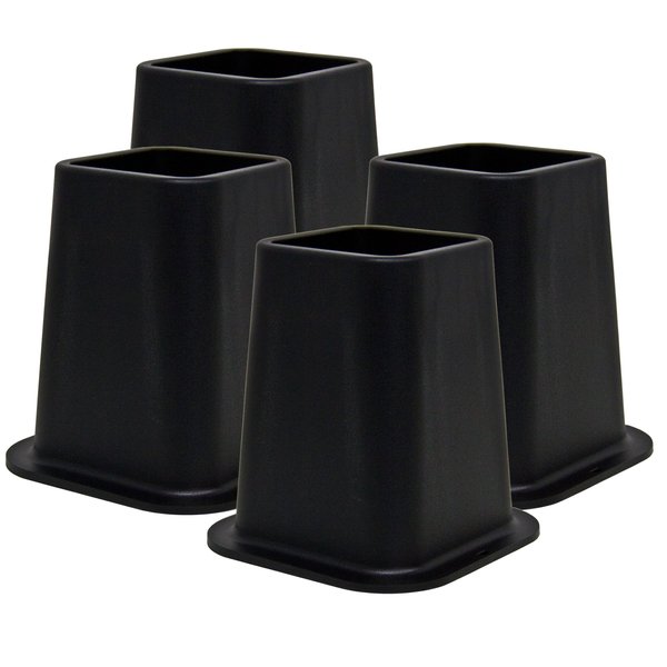 Kings Brand Furniture - Heavy Duty Bed Risers - Furniture Risers 6 Inch Heavy Duty Risers for Sofa & Table - Plastic Riser - Bed Lifts Risers - 4 Risers Furniture - Stackable Bed Lifts Risers - Black