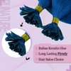 RUNATURE U Tip Hair Extensions Human Hair Blue Utips Straight Hair Extensions Hot Fusion Nail Tip Hair Extensions Remy U Tips Extensions Real Hair 25g 25 Strands 18 Inch