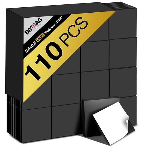 DIYMAG Adhesive Magnetic Squares, Flexible Sticky Tape (Each 20x20x2mm), Sheets with for Crafts, Photos and Storage, Easy to Peel & Stick-110Pcs, QNP-110