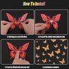SAOROPEB Glow in The Dark 3D Butterfly 24 Pcs 3 Sizes, Luminous Butterfly Stickers for Ceiling or Wall, Glow in The Dark Party Supplies, Removable Luminous Stickers for Kids Babys Nursery (Orange)