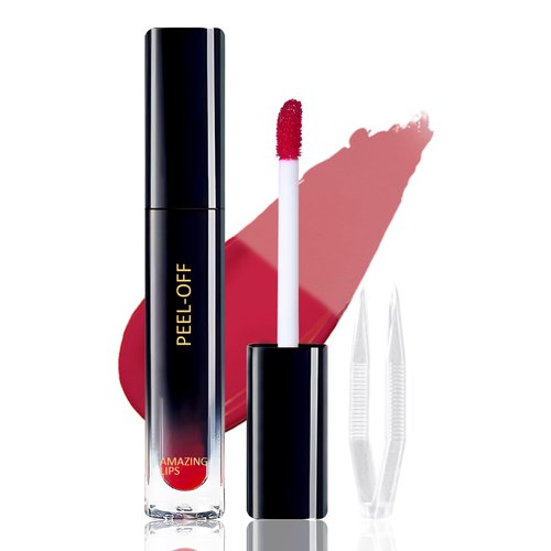 PASNOWFU Peel Off Lip Stain, Matte Liquid Lipstick, Lip Stain Peel Off, Lip Tint Long Lasting Waterproof Tattoo Magic Color Lip Liner, Non Stick Color Peel Off Mask Lip Gloss Makeup - 02