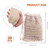 Arimilk 20 Pack Soap Bags, soap saver bag，Natural Cotton Linen Soap Saving Bags Mesh Plastic Free Exfoliating Foaming and Drying Shower Soap Holder (Cotton Knotting)