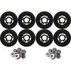 Player's Choice Outdoor Inline Skate Wheels 89a - Choose Size, Color, and Bearings (Black, 76mm 8-Pk, ABEC 9 Bearings)