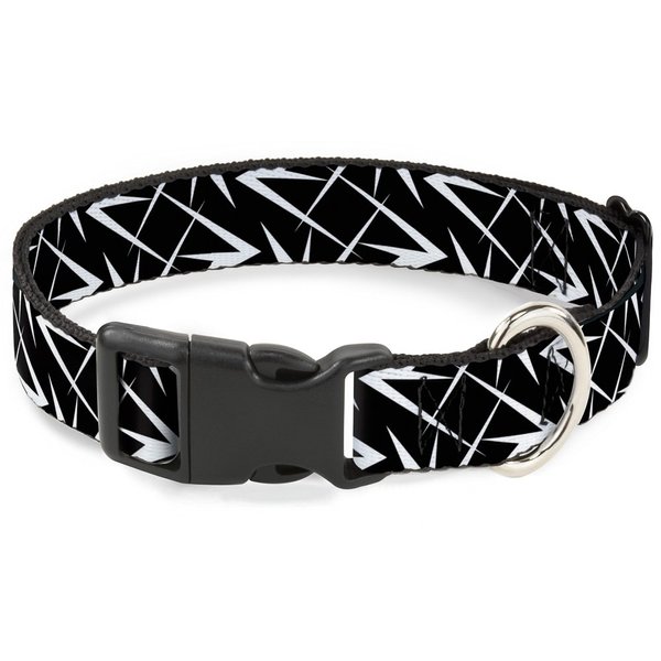 Buckle-Down 16-23" Spikes Scattered Black/White Plastic Clip Collar, Wide Medium