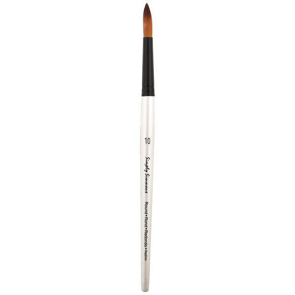 Daler-Rowney SS255085010 Simply Simmons Synthetic Round Acrylic/Multimedia Brush, Size 10