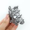 kilofly 3pc Women's Rhinestone Crystal Faux Hair Clip Claw Barrettes Value Pack
