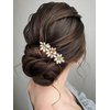 Latious Crystal Bridal Hair Comb Gold Rhinestone Hair Piece Wedding Hair Accessories for Brides and Bridesmaid (Gold)
