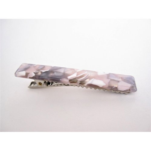 Generic 2 1/2 inch gray multi-color marbled alligator hair clip barrette