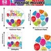 Happy Birthday Decorations Happy Birthday Party Tableware Includes Happy Birthday Paper Plates and Napkins Confetti Rainbow Balloons for Kid's Happy Birthday Party Supplies Serves 16