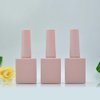 Teensery 4 Pcs 10ml Matte Glass Nail Polish Bottles Empty Refillable Gel Nail Polish Bottles Nail Varnish Vials Containers with Brush Cap for Nail Art, Pink