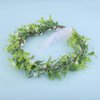 Wiwpar Boho Flower Headband Green Leaf Flower Fairy Wreath Headpiece Adjustable Bridal Flower Garland Headband Ribbon Wreath Christmas Holly Hair for Costume Wedding (Style3)