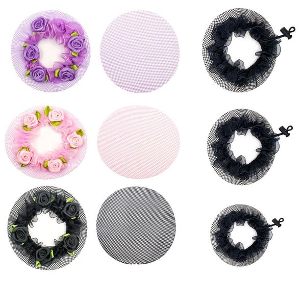 zaoalife Reusable Bun Hair Nets Adjustable Elastic Mesh Hairnets Women Ballet Dance Skating Bun Cover Elastic Band Hair Nets for Dancer