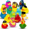 Olah-Olah 15 Pcs Rubber Ducks in Bulk, Jeep Ducks for Ducking, Assorted Rubber Ducks Jeep Ducking - Toddler Baby Bath Toys Assortment, Kids Birthday Gifts Holiday Party Favors