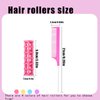 Ulifebetter 28Pcs Self Grip Hair Curlers Rollers, 0.6In Small Hair Rollers Set Plastic Hair Curlers No Heat Heatless Hair Curlers with Comb Hair Rollers Clips for Short Hair Fine Thin Hair(dark pink)