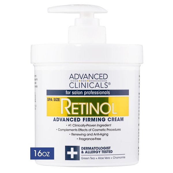 Advanced Clinicals Retinol Body Lotion Moisturizer Face Lotion & Body Cream | Crepey Skin Care Treatment Targets Look Of Crepe Skin, Wrinkles, Sagging Skin, & Sun Damaged Skin, 16 Oz