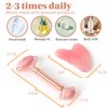 ZS ZESHIN Jade Roller & GuaSha Set-Facial Beauty Roller Skin Care Tools, Rose Quartz Massager for Face, Eyes, Neck, Body to Relieve Wrinkles,Fine Line and Eyepuffiness