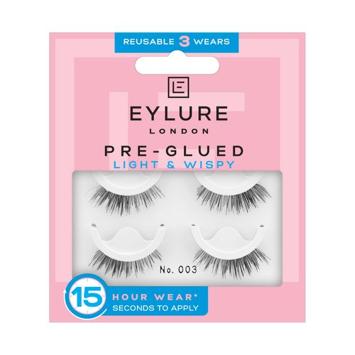 Eylure Pre-Glued Light & Wispy False Eyelashes, Accents No. 003, Twin Pack