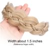 Gledola Wide Braided Headband with Teeth Synthetic Hair Plaited Headband High Elasticity Braids Hair Band Hairpiece for Girls Women (Honey Blonde, Wide)