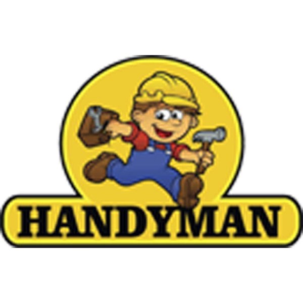 Happy Adorable Cute Excited Handyman Icon Cartoon Vinyl Sticker (12" Wide)