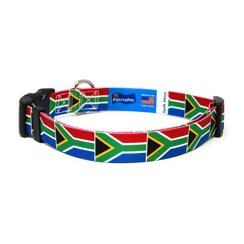 South Africa Dog Collar | Flag | Quick-release Buckle or Martingale | Made in NJ, USA | 100% Polyester