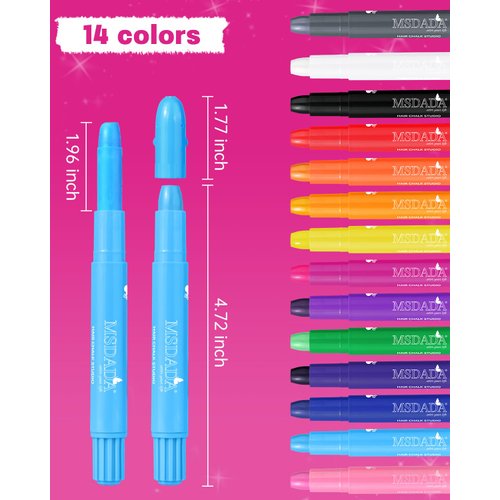 Hair Chalk for Girls Kids-14 Colors Temporary Hair Color Dye Washable Makeup Kit DIY Cosplay Children's Day Birthday Gifts for Girls Aged 3 4 5 6 7 8 9 10-12
