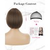 REECHO Brown Bob Wig with Bangs, 11" Short Bob Wigs Synthetic Replacement Hair Wigs for Women - Chestnut Brown