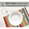 Ruvanti Placemats 100% Cotton 13x19 Inch, Dining Table Placemats Set of 6, Modern Place Mats for Dining Table Decor, Kitchen & Table Linens, Coffee Mat for Christmas Dinners – Multi Stripe
