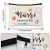 30pcs Nurse Appreciation Gifts Set Include 6 Nurse Survival Kit Canvas Makeup Bag,6 Nurse Blessing Card Bracelet with Greeting Card and 18 Nursing Hair Tie Elastic Ribbon Ponytail Holder