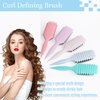 Curl Defining Brush,Curly Hair Brush,2024 Newest Boar Bristle Hair Brush,Styling Brush,Teasing Hair Brush,4Pcs Hair Brush Set with Curly Hair Brush,Edge Brush,Bristle Brush,Rat Tail Comb(Green)