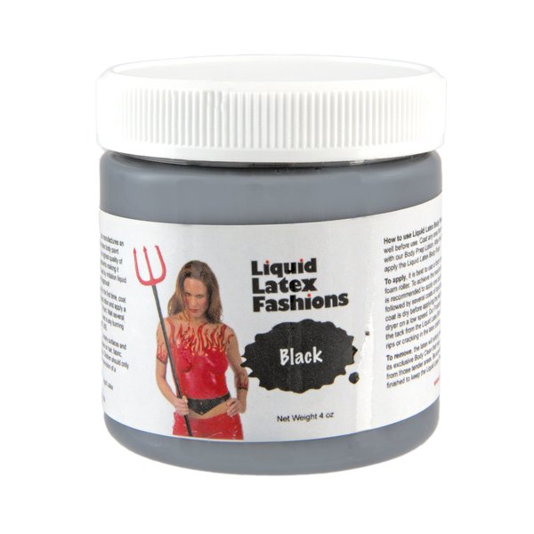 Liquid Latex Fashions Body Paint, Black, 4 Ounce