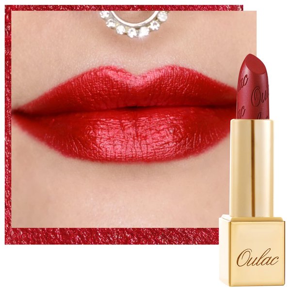 Oulac Red Lipstick for Women with Metallic 3D Shine Lightweight Hydrating Formula, High Impact Lip Color, Full Coverage Lip Makeup, Cherry Bomb(12)