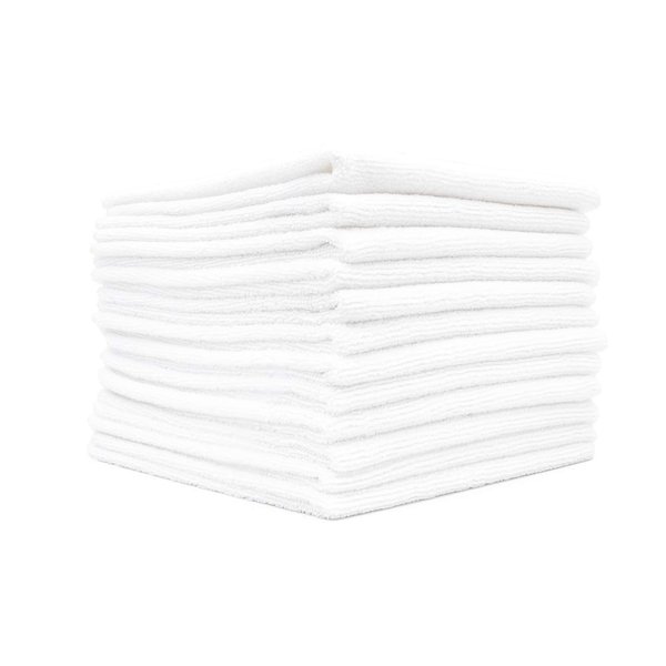 The Rag Company - All-Purpose Microfiber Terry Cleaning Towels - Commercial Grade, Highly Absorbent, Lint-Free, Streak-Free, Kitchens, Bathrooms, Offices, 300gsm, 14in x 14in, White (12-Pack)