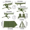 BMC Classic Plastic Army Men Playset Accessories - 10pc Military Camp - US Made