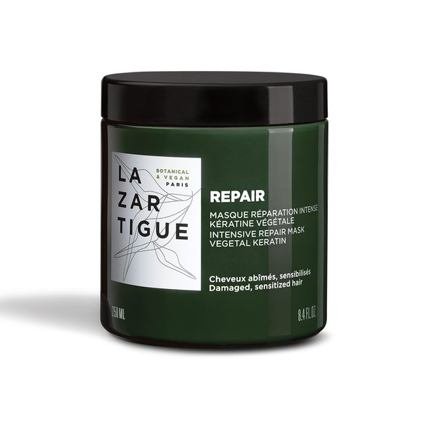 Lazartigue Repair Mask - Moisturizing, Conditioning, Reparative Keratin Treatment For Damaged Strands - Non-Greasy, Easy Rinse, Super Creamy Formula - 100% Vegan, Sulfate And Silicone Free - 8.4 Oz