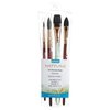Princeton Artist Brush Neptune Series 4750 - 4-Piece Synthetic Squirrel Watercolor Paint Brush Set- Includes Aquarelle ¾” Oval Wash ½ & 2 Round Brushes Sizes 4 & 12
