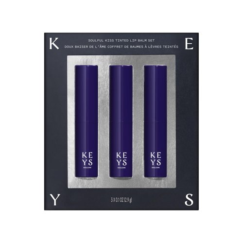 Keys Soulcare Soulful Kiss Tinted Lip Balm Set with Avocado Oil, Moisturizes & Softens, Sheer Color, Silky Formula, Cruelty-Free, 3-Pack, 0.1 Oz