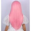 PATTNIUM Pink Wig with Bangs for Kids Child Pink Wig Girls Long Straight Light Pink Wig Synthetic Wig with Wig Cap