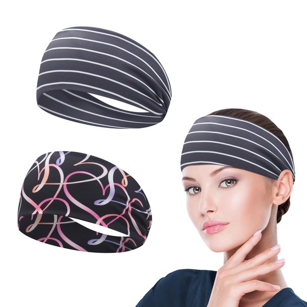 ABAMERICA Nurses Headband, Wide Nurses Headbands Non Slip Elastic Ear Protection for Women Men Doctors Sweatband Headband
