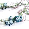 Flower Crown Headband Rose Wreath Garland Hair Bands Floral Wedding Bridal Hair Hoop Women Ladies Leaf Vine Party Decoration Headdress Headwear Christmas Handmade Headpiece Hair Accessories Blue