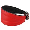 Dogs My Love Real Leather Extra Wide Padded Tapered Dog Collar (13.25"-15.25" Neck; 2.5" Wide, Red)