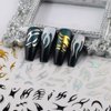 8 Sheets Irregular Flame Nail Art Stickers Metallic Silver Nail Stickers for Nail Art Black White Gold Flame Nail Decals Y2k Nails Stickers Self Adhesive Stickers for Nails Design Women Nail Supplies