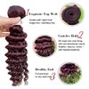 REMY HAIR Human Hair Bundles Red Deep Wave Bundles Colored #99j Burgundy Deep Weave One Bundle 18 Inch Brazilian Virgin Human Hair Extensions for Black White Women