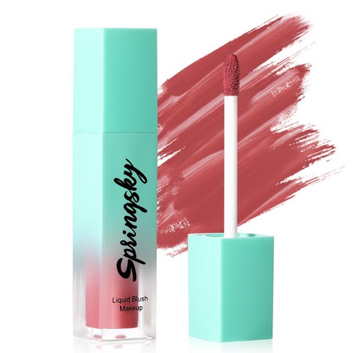 SPRINGSKY Liquid Blush, Soft Moisturizing Matte Blush, Blendable Face Blush for Cheeks, Long-Wearing Smudge-Proof Natural Blush Liquid - 02 Dry Rose